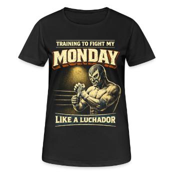 Combat de luchador de Lucha Libre lundi - T-shirt respirant Femme - noir - Devant - AI Model Female 172 light (172cm)