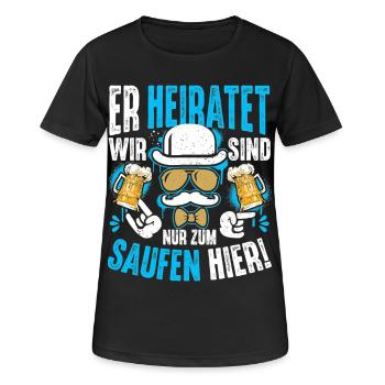 T-shirt de fête de garçon Hommes Grondement de fête de garçon - T-shirt respirant Femme - noir - Devant - AI Model Female 172 light (172cm)