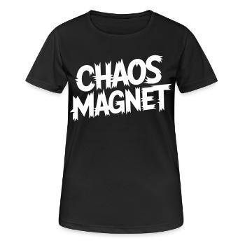Chaos Magnet - Frauen T-Shirt atmungsaktiv - Schwarz - Vorne - AI Model Female 172 light (172cm)