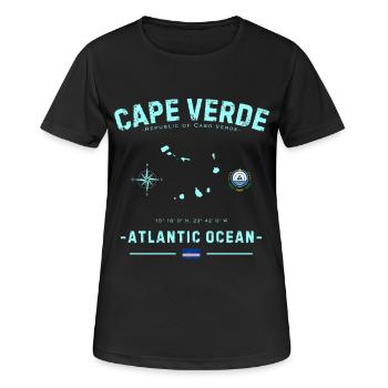 Océan Atlantique du Cap-Vert - T-shirt respirant Femme - noir - Devant - AI Model Female 172 light (172cm)