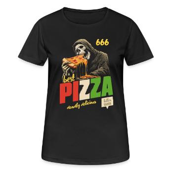 Grim Reaper Pizza - Frauen T-Shirt atmungsaktiv - Schwarz - Vorne - AI Model Female 172 light (172cm)