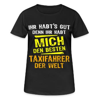 Taxifahrer Geschenk - Frauen T-Shirt atmungsaktiv - Schwarz - Vorne - AI Model Female 172 light (172cm)