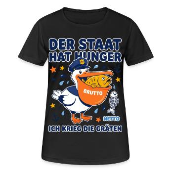 Der Staat Hat Hunger Pelikan - Frauen T-Shirt atmungsaktiv - Schwarz - Vorne - AI Model Female 172 light (172cm)