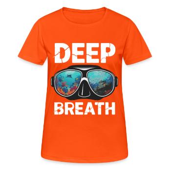 Monde sous-marin des lunettes de plongée - T-shirt respirant Femme - orange néon - Devant - AI Model Female 172 dark (172cm)
