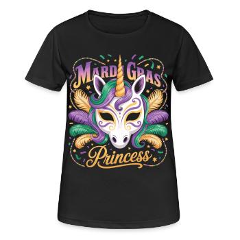 Mardi Gras Princess T-Shirt Einhorn Maske Karneval - Frauen T-Shirt atmungsaktiv - Schwarz - Vorne - AI Model Female 172 light (172cm)