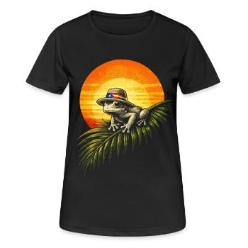 Grenouille boricua coqui de Porto Rico - T-shirt respirant Femme - noir - Devant - AI Model Female 172 light (172cm)
