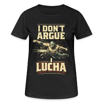 Lucha libre Luchador Je ne discute pas Je Lucha - T-shirt respirant Femme - noir - Devant - AI Model Female 172 light (172cm)