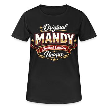 Mandy Original Limited Edition Damen - Frauen T-Shirt atmungsaktiv - Schwarz - Vorne - AI Model Female 172 light (172cm)