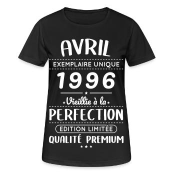 30th Anniversary - April 1996 Perfection - Women's Breathable T-Shirt - black - Front - AI Model Female 172 light (172cm)