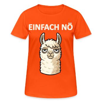 Lama Lustiger Spruch Einfach Nö - Frauen T-Shirt atmungsaktiv - Neonorange - Vorne - AI Model Female 172 dark (172cm)