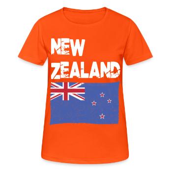 Drapeau néo-zélandais de Nouvelle-Zélande de Nouvelle-Zélande - T-shirt respirant Femme - orange néon - Devant - AI Model Female 172 dark (172cm)