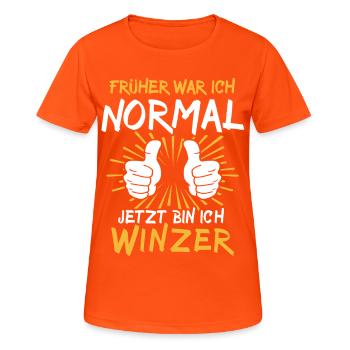 Winzer Spruch - T-shirt respirant Femme - orange néon - Devant - AI Model Female 172 dark (172cm)