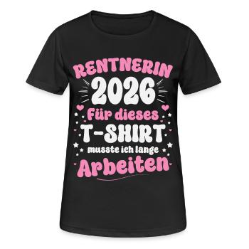 Pensioner 2026 Pension Gift Wife Retirement - Women's Breathable T-Shirt - black - Front - AI Model Female 172 light (172cm)