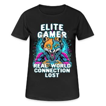 Gamer funny elite video games gaming geek console - Women's Breathable T-Shirt - black - Front - AI Model Female 172 light (172cm)