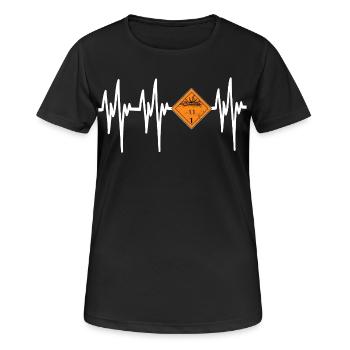 Heartbeat Pyro Danger - Frauen T-Shirt atmungsaktiv - Schwarz - Vorne - AI Model Female 172 light (172cm)