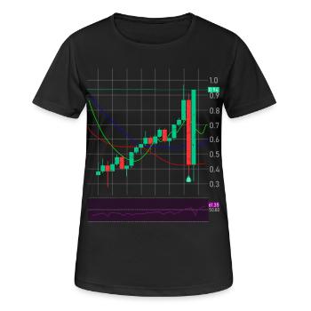 Échange d’actions crypto - T-shirt respirant Femme - noir - Devant - AI Model Female 172 light (172cm)