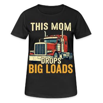 Mère camionneur Chauffeur de semi-remorque Maman - T-shirt respirant Femme - noir - Devant - AI Model Female 172 light (172cm)