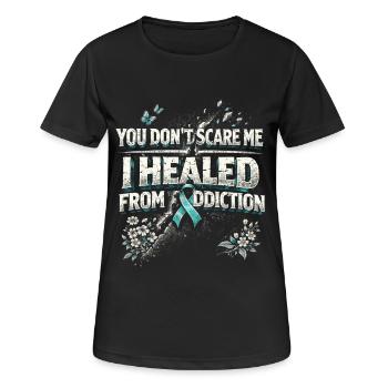 Entgiftung Entzug Suchtkrank guéri de l’addiction - T-shirt respirant Femme - noir - Devant - AI Model Female 172 light (172cm)