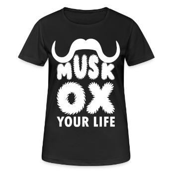 BŒUF MUSQUÉ TA VIE PHOTOGRAPHIE BŒUFS MUSQUÉS - T-shirt respirant Femme - noir - Devant - AI Model Female 172 light (172cm)