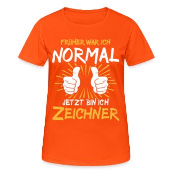 Zeichner Spruch - Frauen T-Shirt atmungsaktiv - Neonorange - Vorne - AI Model Female 172 dark (172cm)