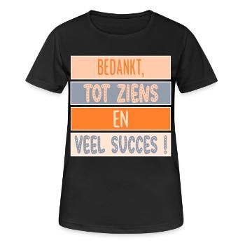 Merci - Bonne chance - T-shirt respirant Femme - noir - Devant - AI Model Female 172 light (172cm)
