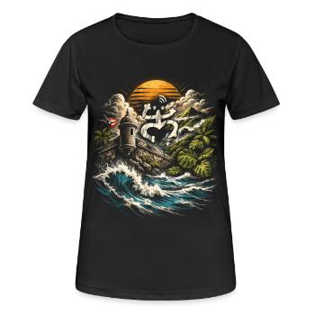 Porto Rico Boricua - T-shirt respirant Femme - noir - Devant - AI Model Female 172 light (172cm)