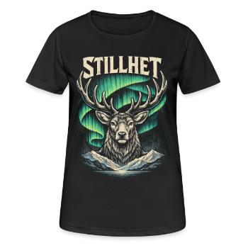 Skandinavisch Wikinger Stillhet - Frauen T-Shirt atmungsaktiv - Schwarz - Vorne - AI Model Female 172 light (172cm)