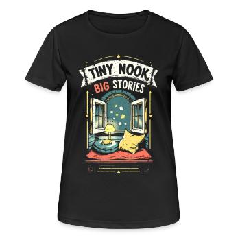 Tiny House Tiny Nook Big Stories - Women's Breathable T-Shirt - black - Front - AI Model Female 172 light (172cm)