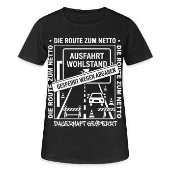 The route to Netto permanently closed - Women's Breathable T-Shirt - black - Front - AI Model Female 172 light (172cm)