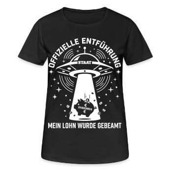 Enlèvement officiel État OVNI Officiel Mon salaire - T-shirt respirant Femme - noir - Devant - AI Model Female 172 light (172cm)
