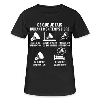 jouer au badminton - T-shirt respirant Femme - noir - Devant - AI Model Female 172 light (172cm)