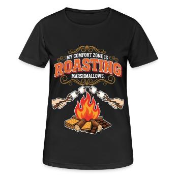 Camping Humor Komfortzone Marshmallows rösten - Frauen T-Shirt atmungsaktiv - Schwarz - Vorne - AI Model Female 172 light (172cm)