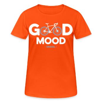 Vélo velo good mood sport cycliste gravel - T-shirt respirant Femme - orange néon - Devant - AI Model Female 172 dark (172cm)