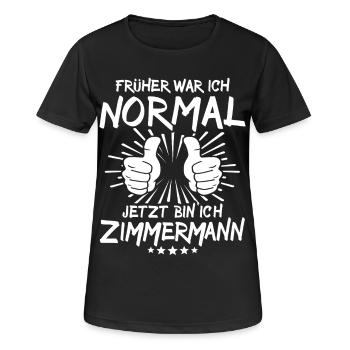 Zimmermann - Frauen T-Shirt atmungsaktiv - Schwarz - Vorne - AI Model Female 172 light (172cm)