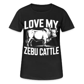 Liebe mein Zebu Vieh - Frauen T-Shirt atmungsaktiv - Schwarz - Vorne - AI Model Female 172 light (172cm)