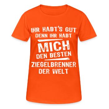 Brick Burner - Women's Breathable T-Shirt - neon orange - Front - AI Model Female 172 dark (172cm)