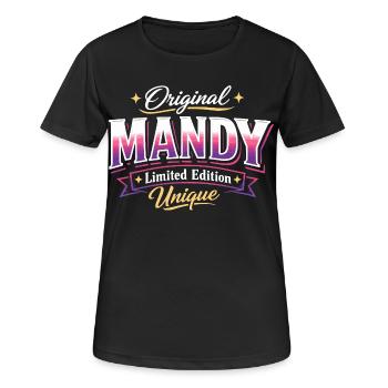 Mandy Original Limited Edition Unique - Frauen T-Shirt atmungsaktiv - Schwarz - Vorne - AI Model Female 172 light (172cm)