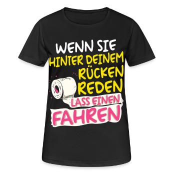 Wenn Sie hinter deinem Rücken Lustiger Spruch - Frauen T-Shirt atmungsaktiv - Schwarz - Vorne - AI Model Female 172 light (172cm)