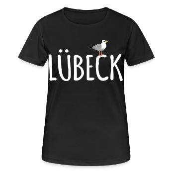 Mouette de Lübeck - T-shirt respirant Femme - noir - Devant - AI Model Female 172 light (172cm)