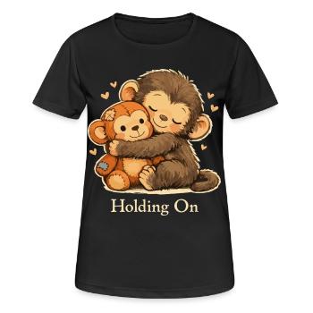 Anxious Monkey Emotional Support - Women's Breathable T-Shirt - black - Front - AI Model Female 172 light (172cm)