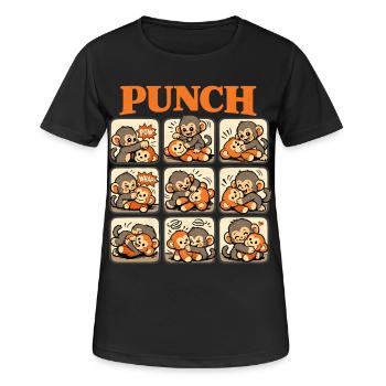 Affe Cooler Punch Süßer Baby Monkey - Frauen T-Shirt atmungsaktiv - Schwarz - Vorne - AI Model Female 172 light (172cm)