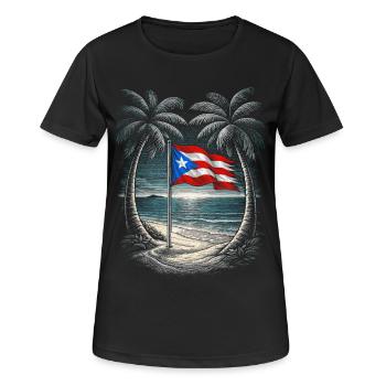 Puerto Rico Boricua - Frauen T-Shirt atmungsaktiv - Schwarz - Vorne - AI Model Female 172 light (172cm)