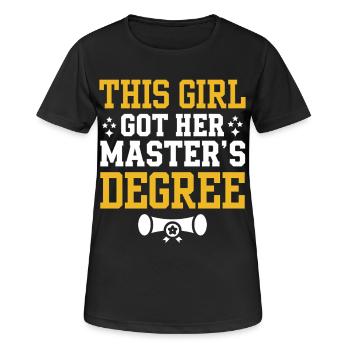 Cette fille a obtenu son master en 2026 - T-shirt respirant Femme - noir - Devant - AI Model Female 172 light (172cm)