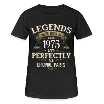 51st Birthday Gift Husband Vintage March 1975 - Women's Breathable T-Shirt - black - Front - AI Model Female 172 light (172cm)