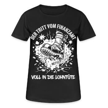 Le filet détruit par l’agence des impôts - T-shirt respirant Femme - noir - Devant - AI Model Female 172 light (172cm)