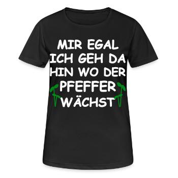 Là où le poivre pousse un drôle de dicton - T-shirt respirant Femme - noir - Devant - AI Model Female 172 light (172cm)