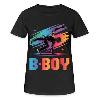 B-Boy Breakdance Streetstyle Breakdancer - Frauen T-Shirt atmungsaktiv - Schwarz - Vorne - AI Model Female 172 light (172cm)