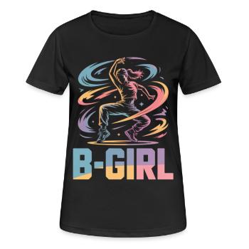 B-Girl Breakdance Streetstyle Retro Design - Frauen T-Shirt atmungsaktiv - Schwarz - Vorne - AI Model Female 172 light (172cm)