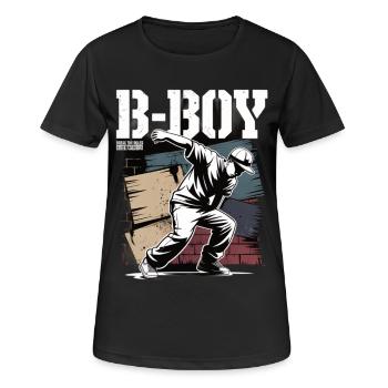 B-Boy Breakdance Streetstyle Breakdancer - Frauen T-Shirt atmungsaktiv - Schwarz - Vorne - AI Model Female 172 light (172cm)