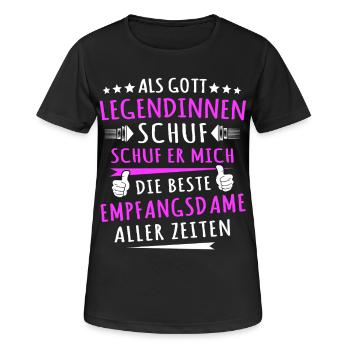 Receptionist Sayings - Women's Breathable T-Shirt - black - Front - AI Model Female 172 light (172cm)